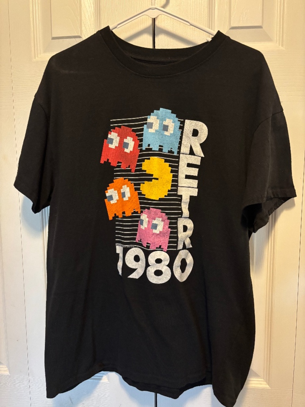 Pac-Man Retro 1980 Graphic T-Shirt Men’s XL Black Brisco Brands